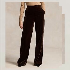 Polo by Ralph Lauren Chocolate Brown Velvet Wide-Leg Pants
